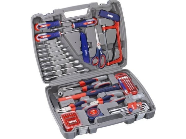kwb Tool Case 65 PC, 8,10,11,12,13,15,17,19 mm, Vakio-kaapeli, Musta, 2 Avainta, 65 työkalua