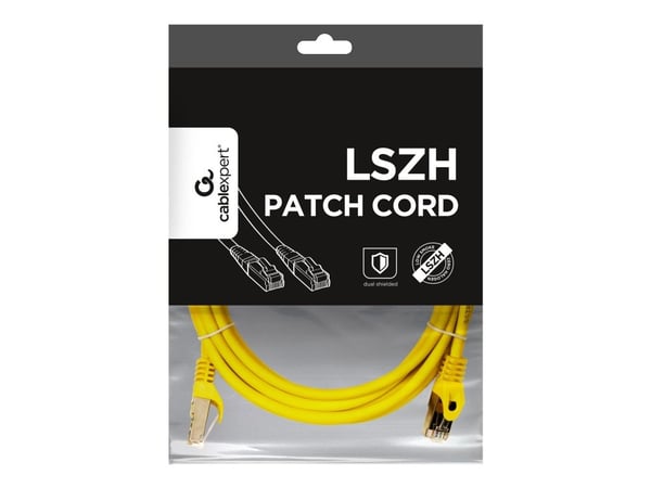 Cablexpert - Kablage - RJ-45 (hann) til RJ-45 (hann) - 3 m - S/FTP - CAT 6a - halogenfri, formet - gul