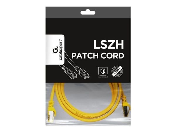 Cablexpert - Kablage - RJ-45 (hann) til RJ-45 (hann) - 2 m - S/FTP - CAT 6a - halogenfri, formet - gul