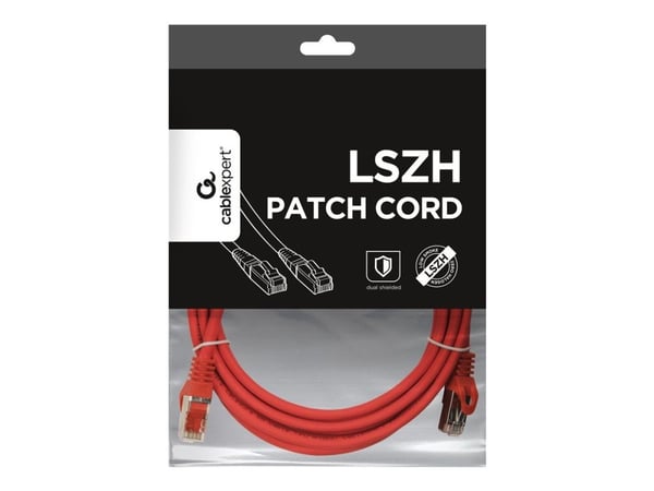 Cablexpert - Patchkabel - RJ-45 (han) til RJ-45 (han) - 3 m - S/FTP - CAT 6a - halogenfri, formet - rød