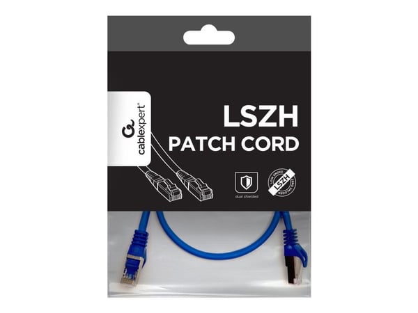 Cablexpert - Patchkabel - RJ-45 (han) til RJ-45 (han) - 50 cm - SFTP - CAT 6a - halogenfri, formet - blå