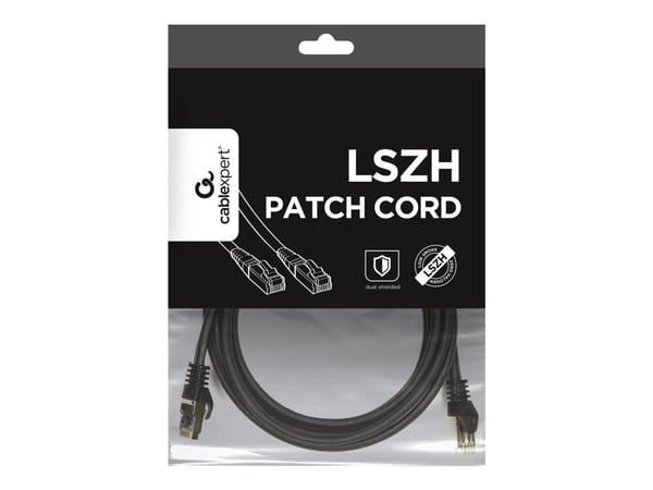 Cablexpert - Kablage - RJ-45 (hann) til RJ-45 (hann) - 3 m - S/FTP - CAT 6a - halogenfri, formet - svart