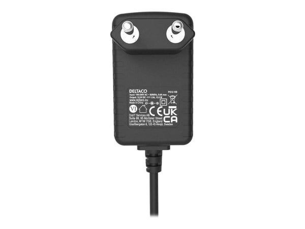 DELTACO - Strömadapter - AC 100-240 V - svart
