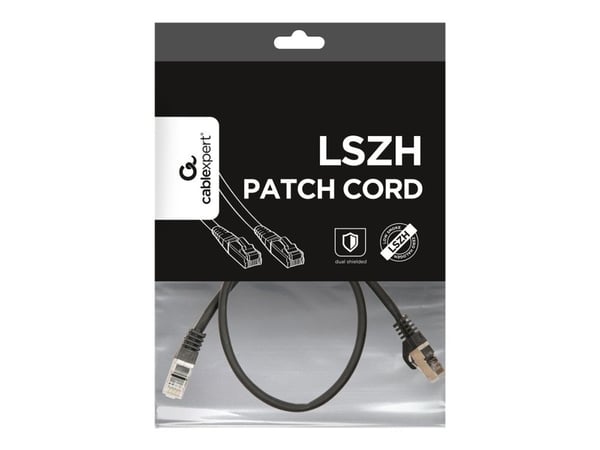 Cablexpert - Patchkabel - RJ-45 (han) til RJ-45 (han) - 50 cm - SFTP - CAT 6a - halogenfri, formet - sortti