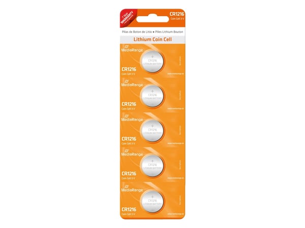 MediaRange - Batteri 5 x CR1216 - Li - 25 mAh