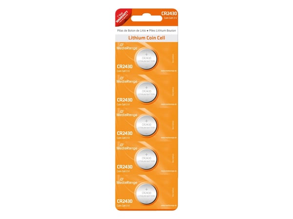 MediaRange - Batteri 5 x CR2430 - Li - 340 mAh