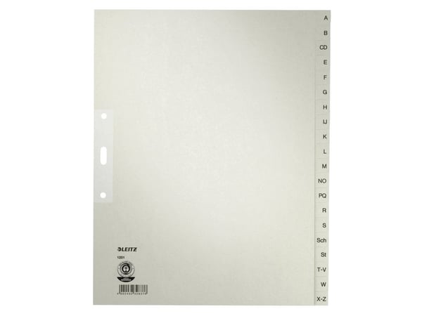 Leitz - Inndeler - 20 deler - fortrykt: A-Z - for 240 x 300 mm - grå