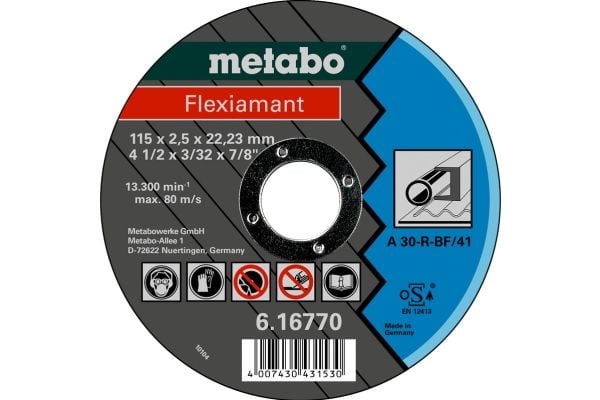 Metabo 616770000, Kutteskive, Flatt senter, Stål, Metabo, 2,22 cm, 11,5 cm