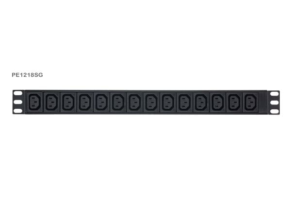 ATEN PE1218SG-AT-G, Grunnleggende, Målte, 1U, Sort, LCD, 18 AC-utganger, C13 kopling