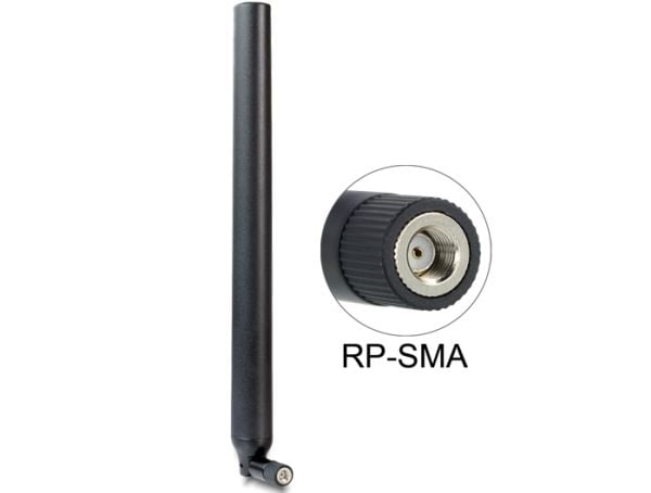 Delock RP-SMA WLAN Antenna - Antenne - Wi-Fi - 9 dBi, 5.5 dBi - rundtstrålende - svart - for P/N: 95254