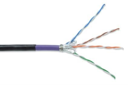 DIGITUS - Samlet kabel - SFTP, PiMF - CAT 7 - utendørs, solid - svart, RAL 9005