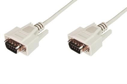 ASSMANN - Seriell kabel - DB-9 (hann) til DB-9 (hann) - 3 m - formstøpt, tommelskruer - beige
