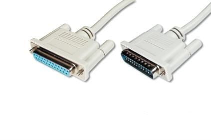 ASSMANN - Seriell/parallell-forlengelseskabel - DB-25 (hann) til DB-25 (hunn) - 2 m - formstøpt, tommelskruer - beige