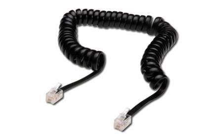 ASSMANN - Telefonkabel - RJ-10 (hann) til RJ-10 (hann) - uskjermet - flat - svart