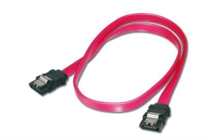 ASSMANN - SATA-kabel - Serial ATA 150/300/600 - SATA til SATA - 30 cm - låst, formstøpt, flat - rød