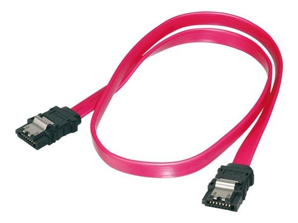 ASSMANN - SATA-kabel - Serial ATA 150/300/600 - SATA til SATA - 30 cm - låst, formstøpt, flat - rød