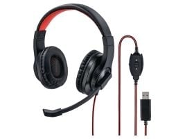 Hama "HS-USB400 V2" - Hodesett - full størrelse - kablet - USB-A - svart, rød