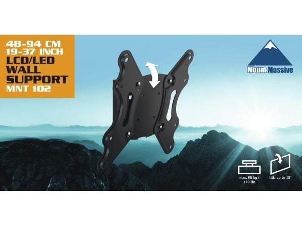 Mount Massive MNT 102 - Monteringssett (tippeveggmontering) - for flatpanel - svart - skjermstørrelse: 19"-37" - monteringsgrensesnitt: inntil 200 ...