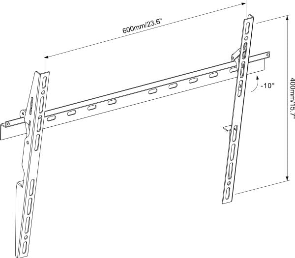 Mount Massive MNT 302 - Brakett - tipping - for flatpanel - svart - skjermstørrelse: 40"-65" - veggmonterbar