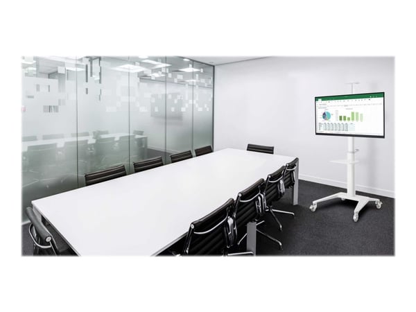 TECHly - Vagn - för platt panel/AV-utrustning - aluminium, stål, plast - klarvit - skärmstorlek: 37"-70"