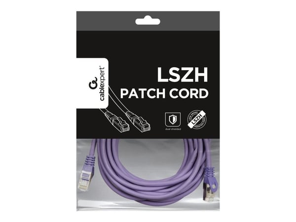 Cablexpert - Kablage - RJ-45 (hann) til RJ-45 (hann) - 5 m - S/FTP - CAT 6a - halogenfri, formet - lilla