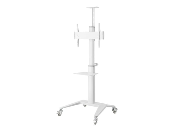 Techly ICA-TR48W, Valkoinen, Litteä paneeli, Multimediakärry, Alumiini, Muovi, Terästä, 70 kg, 5 kg