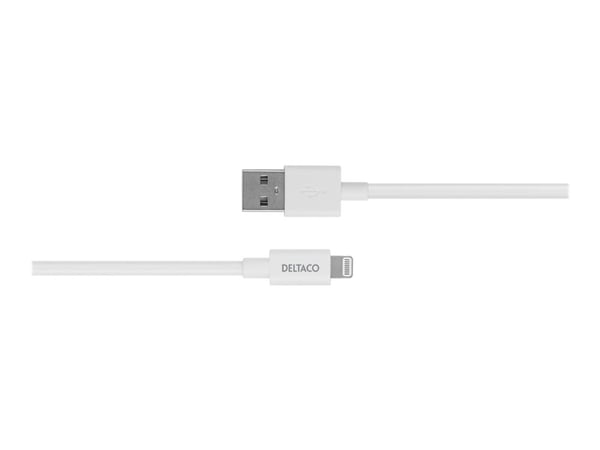 DELTACO - Lightning-kaapeli - USB han til Lightning han - 50 cm - hvid - for Apple iPad/iPhone/iPod (Lightning)