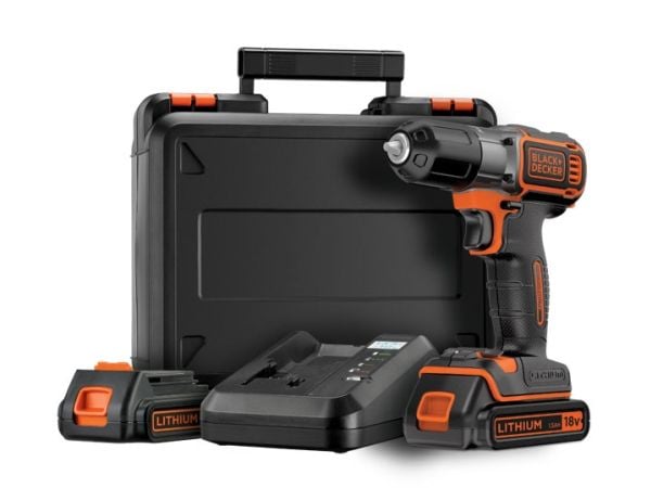 Black & Decker ASD18KB-QW, Boremaskin med pistolgrep, Sort, Oransje, 1 cm, 2,5 cm, 1 cm, 800 RPM