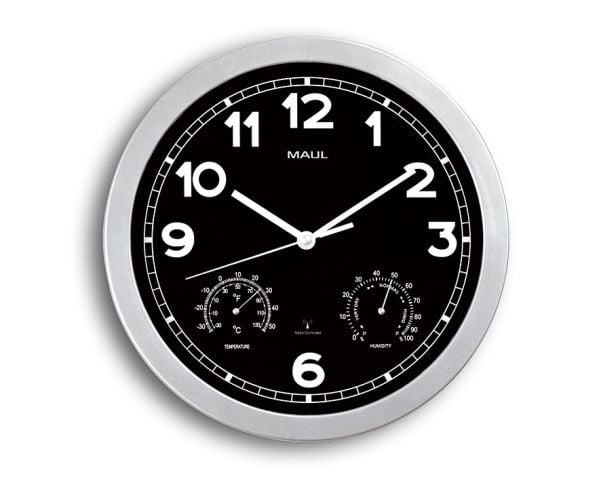 MAUL 9059095, Vegg, Sirkel, Svart, Sølv, Plast, AA, 1,5 V