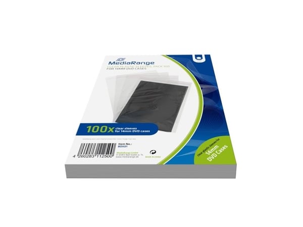 MediaRange Zubehör CD-/DVD-Rohlinge, Sleeve til laptop, 1 disker, Gjennomsiktig, Plast, Plast, Vanntett