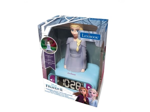Vækkeur med natlys 3D-design Frozen Elsa og lydeffekter