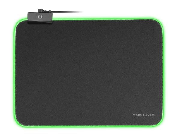 Mars Gaming MMPRGBL, Sort, Monokromatisk, Nylon, USB-strøm, Antiskliunderlag, Musematte til gaming