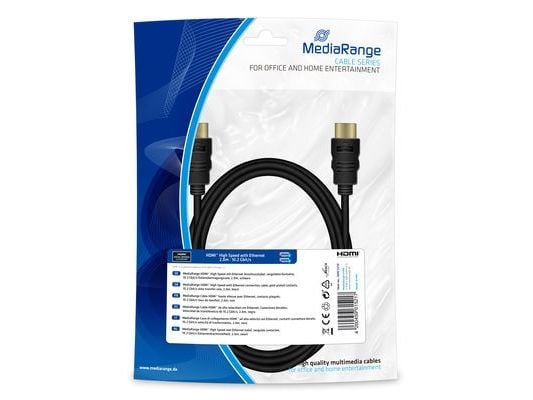MediaRange MRCS210, 2 m, HDMI Type A (Standard), HDMI Type A (Standard), 10,2 Gbit/s, musta