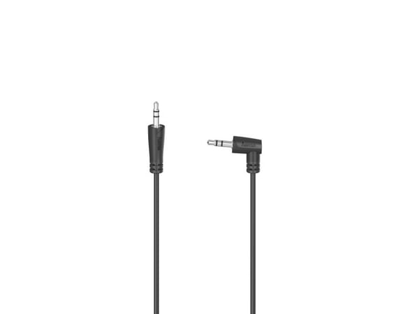 Hama Essential Line - Lydkabel - mini-phone stereo 3.5 mm hann til mini-phone stereo 3.5 mm hann vinklet - 50 cm - svart