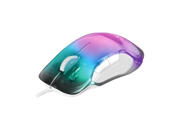 Mars Gaming MMGLOWW, Høyre hendt, Optisk, USB Type-A, 12800 DPI, Hvit