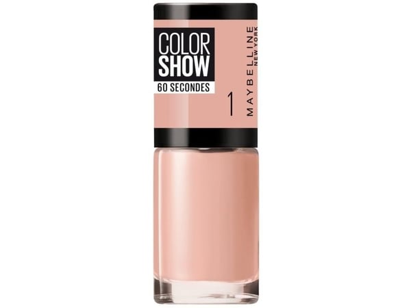 Maybelline Color Show 60 Seconds neglelakk, nr. 1 Go Bare, 7 ml