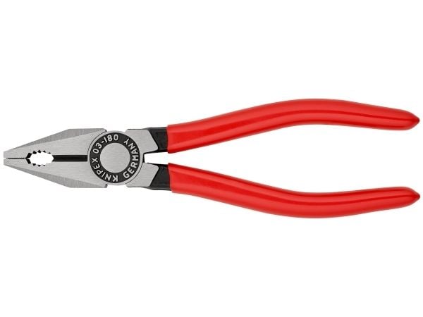 Knipex 03 01 180 SB, Kombinasjonstang, Stål, Plast, Rød, 180 mm