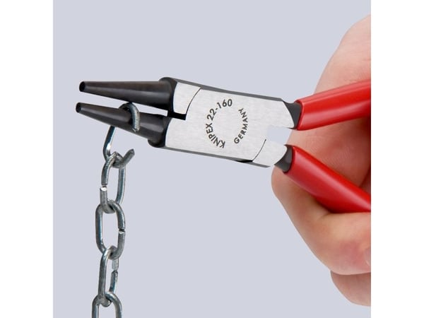Knipex 22 01 140 SB Rundzange schwarz 140mm, Låseringtang, Støtbestandig, Dielektrisk, Stål, Plast, Rød, 140 mm