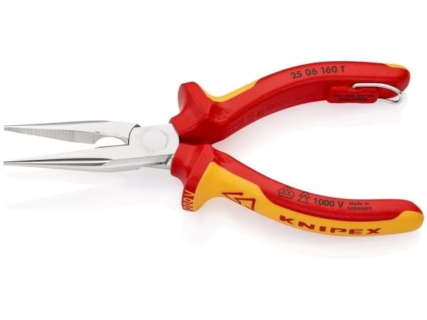 Knipex litteäkärkiset pihdit, joissa on leikkuureuna