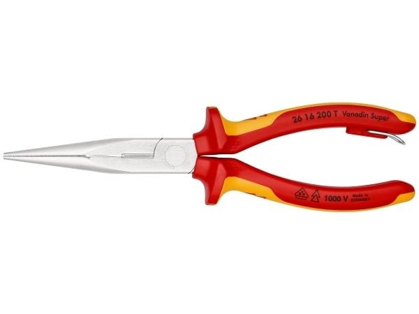 Knipex litteäkärkiset pihdit, joissa on leikkuureuna