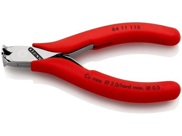 Knipex 64 11 115, Endekuttende tang, Stål, Rød, 115 mm, 74 g