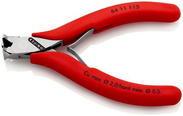 Knipex 64 11 115, Endekuttende tang, Stål, Rød, 115 mm, 74 g