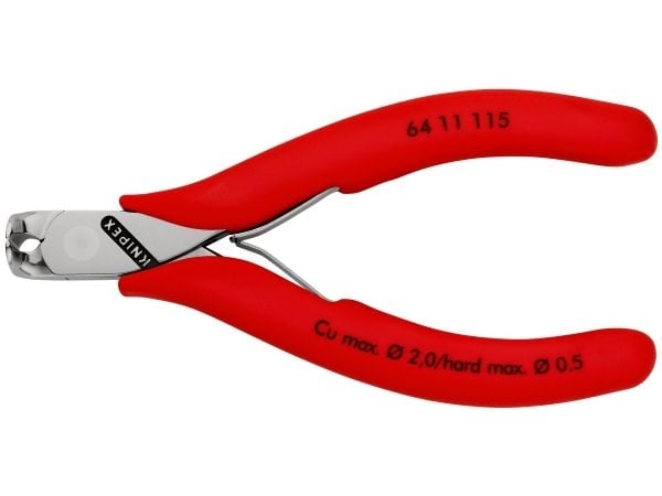 Knipex 64 11 115, Endekuttende tang, Stål, Rød, 115 mm, 74 g