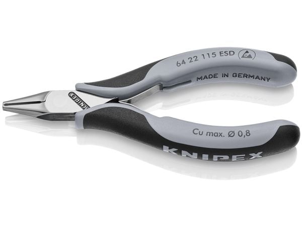 Knipex 64 22 115, Pyöreäkärkiset pihdit, Terästä, Sininen, Punainen, 115 mm, 65 g