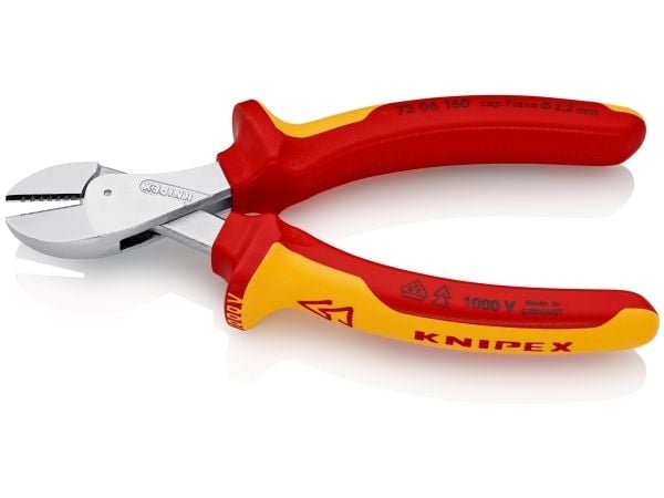 Knipex 7306160SB, Avbitartång, 4,8 mm, Kromvanadinstål, Orange, Röd