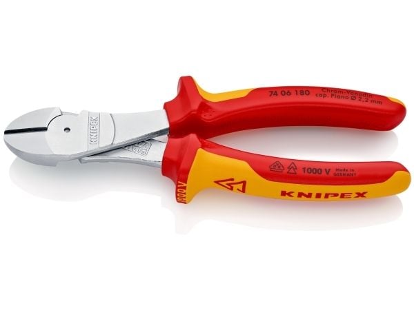 Knipex 74 06 180, Diagonal tang, Kromvanadiumstål, Plast, Oransje, Rød, 180 mm, 280 g