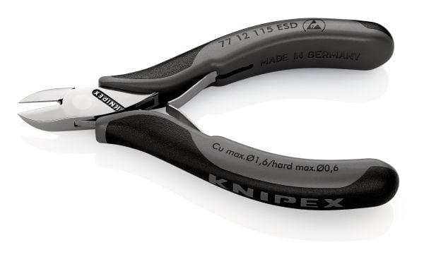 Knipex 77 12 115, Diagonal tang, 1,1 cm, 7,5 mm, 1,4 cm, Stål, Plast