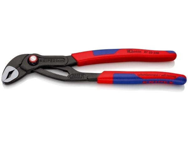 Knipex 87 22 250, Polygriptång, 5 cm, 4,6 cm, Kromvanadinstål, Blå, Röd, 250 mm