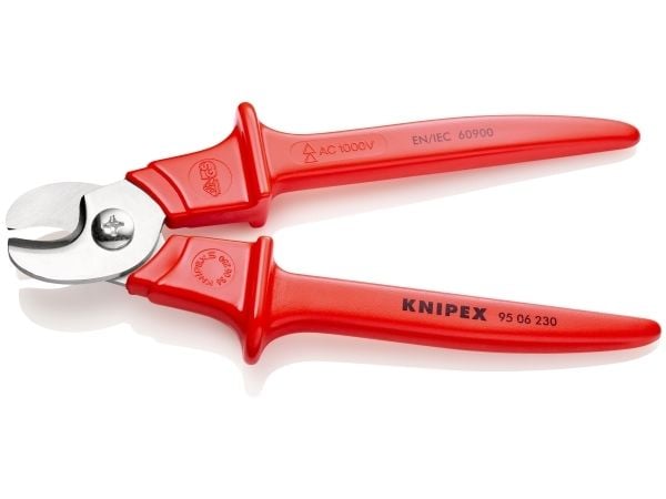 KNIPEX kabelavbitare polerad isolerad med formsprutad Kunststoff VDE-godkänd 230 mm (95 06 230 SB)