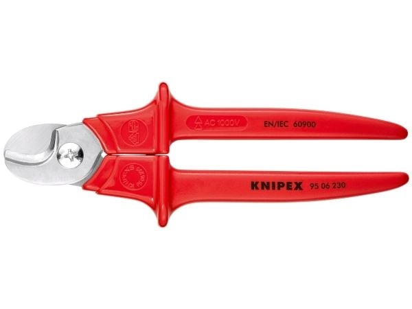 KNIPEX kabelavbitare polerad isolerad med formsprutad Kunststoff VDE-godkänd 230 mm (95 06 230 SB)